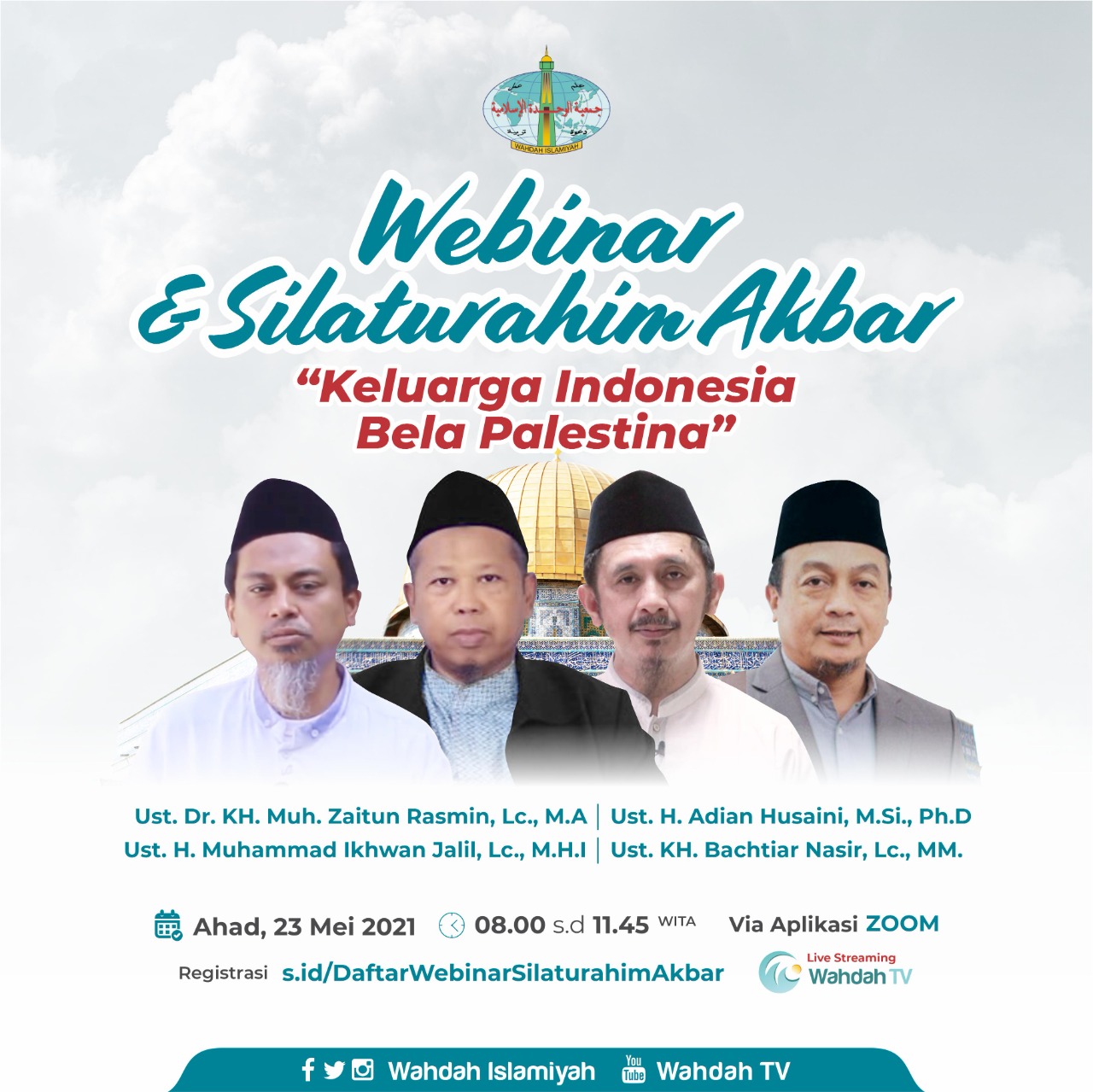 Bahas Palestina, Wahdah Islamiyah Gelar Webinar dan Silaturahim Akbar